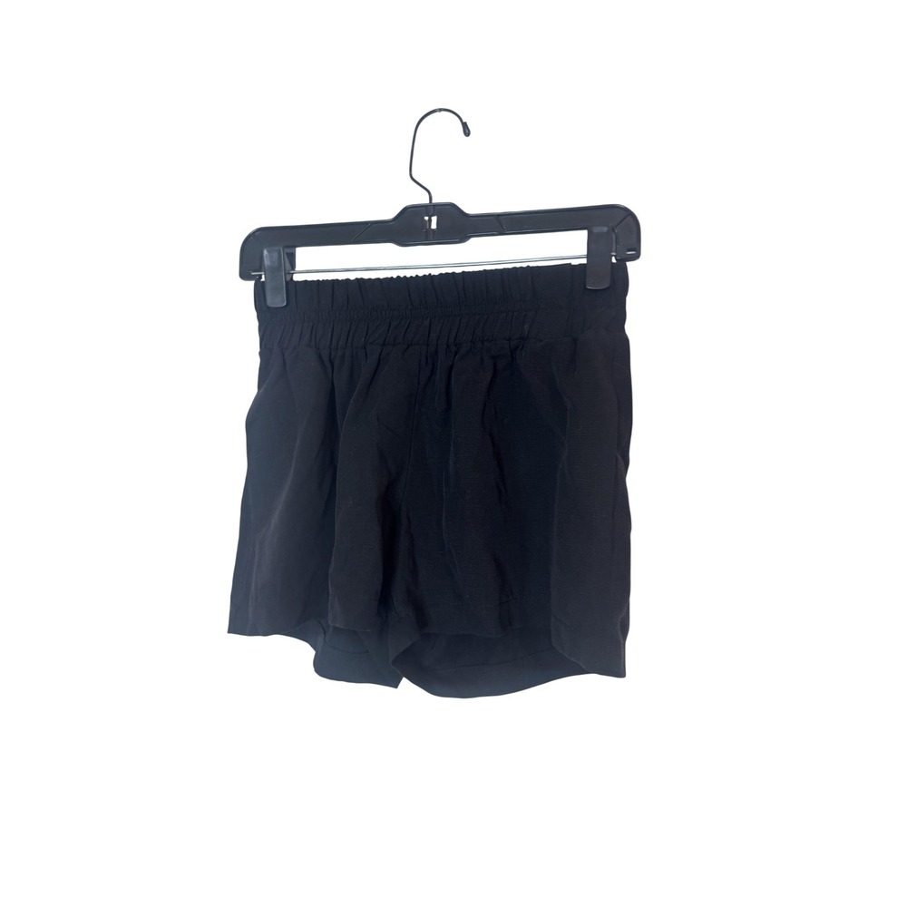 Hatch Shorts Womens 0 Black Tencel Linen Paperbag Elastic Waist Casual Summer